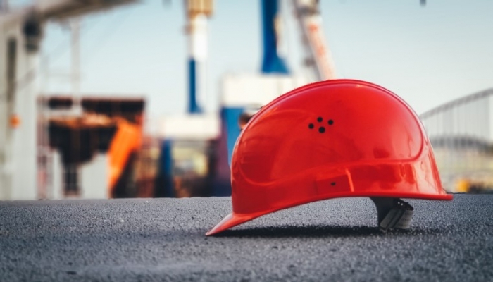 red hard hat construction