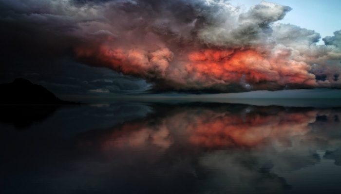storm clouds reflection